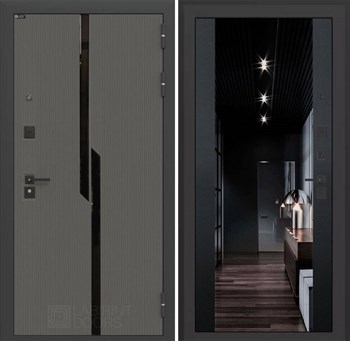Входная дверь CARBON с Зеркалом тонированным Максимум - Черный кварц - фото 100400
