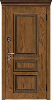 Дверь входная уличная Тор Термо, цвет тик, панель - trend цвет chiaro patina argento (ral 9003) - фото 108106