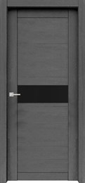 Дверь экошпон Велюкс 02 (Лакобель черный)