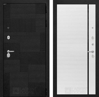 Входная дверь PAZL 22 - Белый софт, черный молдинг - фото 100039