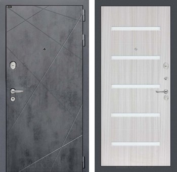 Входная дверь LOFT 01 - Сандал белый, стекло белое - фото 100243