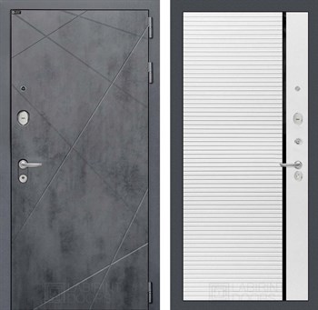 Входная дверь LOFT 22 - Белый софт, черная вставка - фото 100246