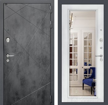 Входная дверь LOFT с Зеркалом Фацет - Белый софт - фото 100270