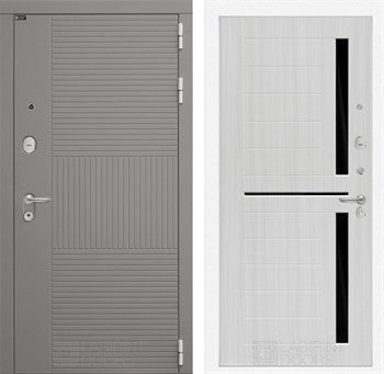 Входная дверь FORMA 02 - Сандал белый, стекло черное - фото 100555