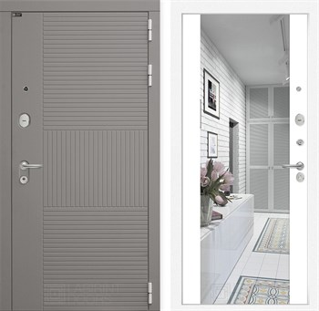 Входная дверь FORMA с зеркалом Максимум - Белый софт - фото 100556