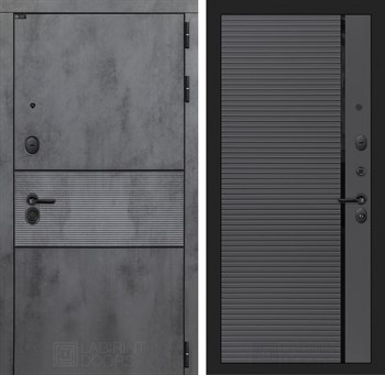 Входная дверь INFINITY 22 - Графит софт, черная вставка - фото 100603