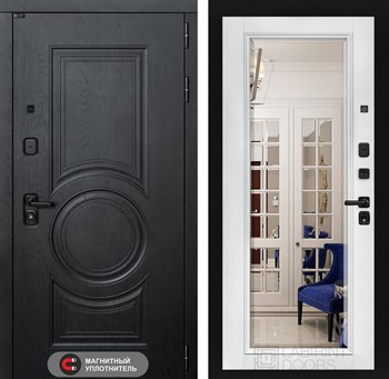 Входная дверь GRAND с Зеркалом Фацет - Белый софт - фото 101961