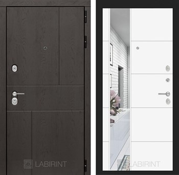 Входная дверь URBAN с Зеркалом 19 - Белый софт - фото 102401
