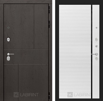 Входная дверь URBAN 22 - Белый софт, черная вставка - фото 102416