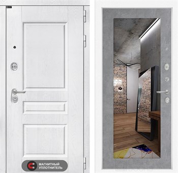 Входная дверь VERSAL с Зеркалом 18 - Бетон светлый - фото 103015