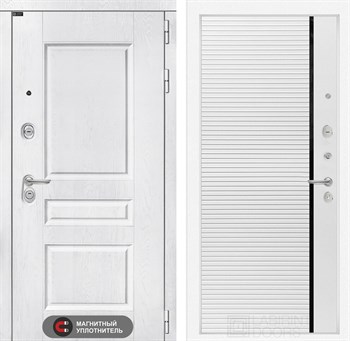 Входная дверь VERSAL 22 - Белый софт, черная вставка - фото 103032