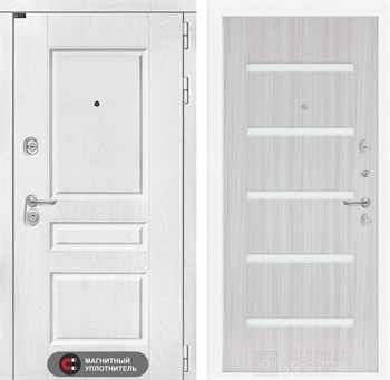 Входная дверь VERSAL 01 - Сандал белый, стекло белое - фото 103034