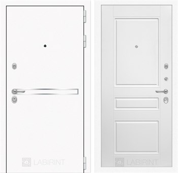 Входная дверь Лайн WHITE 03 - Белый софт - фото 103143
