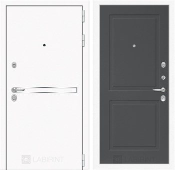 Входная дверь Лайн WHITE 11 - Графит софт - фото 103246
