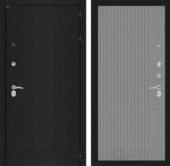 Входная дверь CLASSIC шагрень черная 29 - Серый рельеф софт - фото 103547