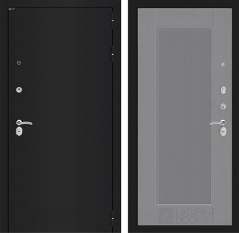 Входная дверь CLASSIC шагрень черная 30 - Серый рельеф софт - фото 103549