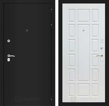 Входная дверь CLASSIC шагрень черная 12 - Белое дерево - фото 103557