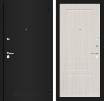Входная дверь CLASSIC шагрень черная 03 - Сандал белый - фото 103577
