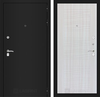 Входная дверь CLASSIC шагрень черная 06 - Сандал белый - фото 103578