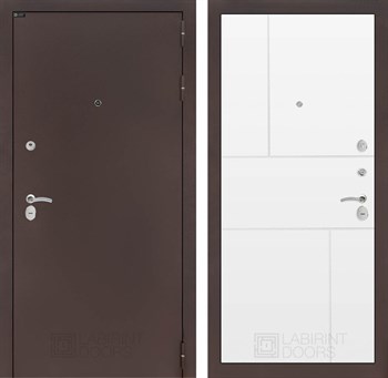 Входная дверь CLASSIC антик медный 21 - Белый софт - фото 103655
