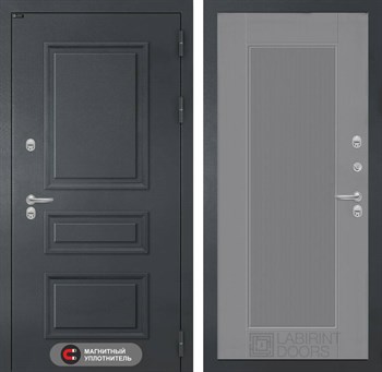 Входная дверь Атлантик 30 - Серый рельеф софт - фото 104108