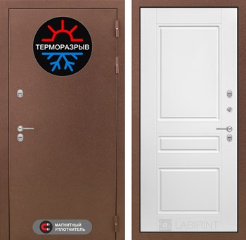 Входная дверь Термо Магнит 03 - Белый софт - фото 104432