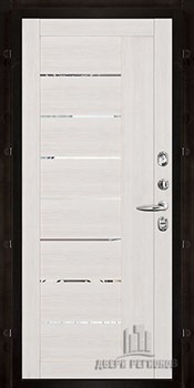 Дверь входная Quadro, цвет бетон графит темный 10 мм, панель - light 2110 (зеркало) цвет капучино велюр - фото 106106