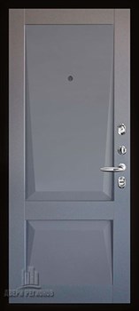 Дверь входная Quadro, цвет бетон графит темный 10 мм, панель - perfecto цвет серый бархат - фото 106124