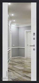 Дверь входная Quadro, цвет бетон графит темный 10 мм, панель - зеркало infinity цвет белый - фото 106174