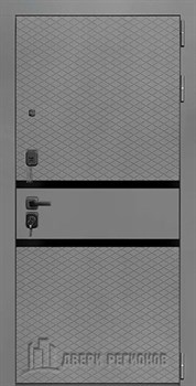 Дверь входная Президент Тренд Титан, цвет силк титан + черный пластик, панель - президент тренд цвет цемент светлый - фото 106413
