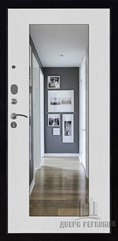 Дверь входная Флагман Монарх Z, цвет Бетон графит, панель - Зеркало maxi цвет Белый сандал - фото 106738