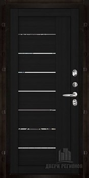 Дверь входная Президент S1Z, цвет графит с блестками антик, панель - light 2110 (зеркало) цвет шоко велюр - фото 107070