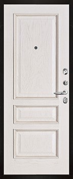 Дверь входная со сменными панелями Министр, цвет горький шоколад, панель - вена цвет белая патина - фото 107212