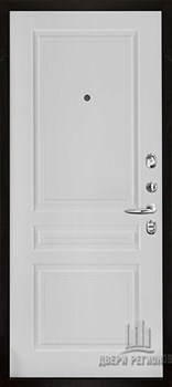 Дверь входная Президент Стайл зеркало, цвет Чёрная Мягкая Шагрень, панель - Турин цвет Эмаль белая - фото 107698