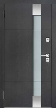 Дверь входная уличная Скандинавия, цвет графит патина, панель - скандинавия цвет белая эмаль - фото 108413