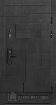 Дверь входная Флагман Доминион, цвет Бетон черный, панель - Зеркало maxi цвет Белый сандал - фото 108525