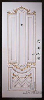 Дверь входная Флагман Доминион, цвет Бетон черный, панель - Александрия цвет Эмаль слоновая кость/Патина золото - фото 108534 Дверь входная Флагман Доминион, цвет Бетон черный, панель - Александрия цвет Эмаль слоновая кость/Патина золото - фото 108534