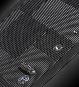 Входная дверь PAZL 02 - Сандал белый, стекло черное - фото 109101