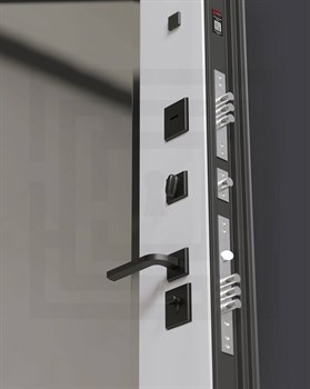 Входная дверь CARBON с зеркалом Панорама - Белый софт - фото 109498