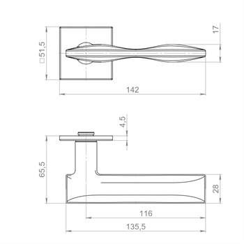 Ручка Armadillo (Армадилло) раздельная K.YM.BANOFFE MWSC-33 итальянский тисненый - фото 113964