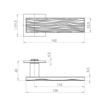 Ручка Armadillo (Армадилло) раздельная K.YM.MERENGA AC-9 медь - фото 113979
