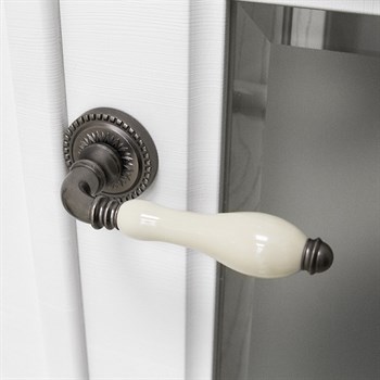 Ручка Armadillo (Армадилло) раздельная R.CL55.Silvia (Silvia CL1) AS/LWP-109 античное серебро/беж.фарфор - фото 114192