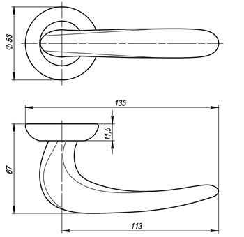 Ручка Fuaro (Фуаро) раздельная R.RM54.CAVA CP-8 хром, коробка белый картон, квадрат 165 - фото 114817