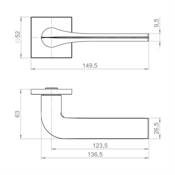 Ручка Fuaro (Фуаро) раздельная K.ZL52.MEDIANA SSG-39 сатинированный золото - фото 114821