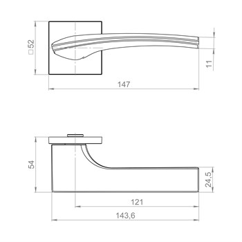 Ручка Fuaro (Фуаро) раздельная K.ZL52.ETALON BL-24 черный - фото 114857