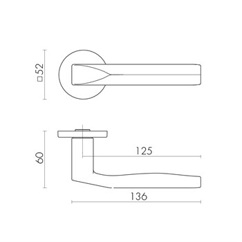 Ручка Fuaro (Фуаро) раздельная R.SLR52.PRIZMA GR-23 графит - фото 114945