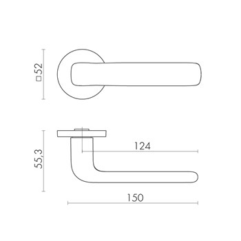 Ручка Fuaro (Фуаро) раздельная R.SLR52.PRIDE GR-23 графит - фото 114948