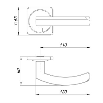 Ручка Fuaro (Фуаро) раздельная K.MSC62.MOSAIC SSC-16 сатинированный хром, квадрат 170 мм - фото 115216