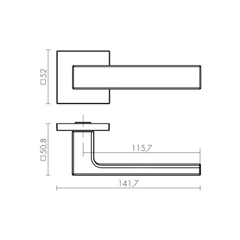 Ручка Fuaro (Фуаро) раздельная K.TRG52.TETRAGON SSC-16 сатин хром 8х140 мм - фото 115218