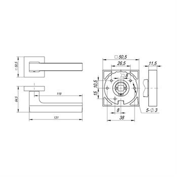 Ручка Fuaro (Фуаро) раздельная LM/Z K.QS52.FLASH CP/WH-19 хром/белый - фото 115387